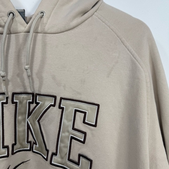 Vintage Nike Beige Center Swoosh Hoodie - Picture 4 of 12
